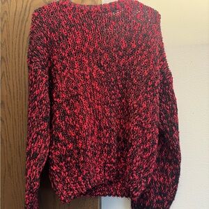 Women's Red and Black Knit Sweater